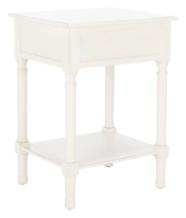 Safavieh Landers 1 Drawer Accent Table – Farmhouse Charm With Turned Legs And Versatile Storage For Every Room Distressed White ACC5708A