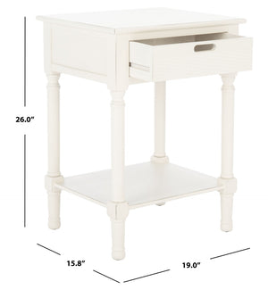 Safavieh Landers 1 Drawer Accent Table – Farmhouse Charm With Turned Legs And Versatile Storage For Every Room Distressed White ACC5708A