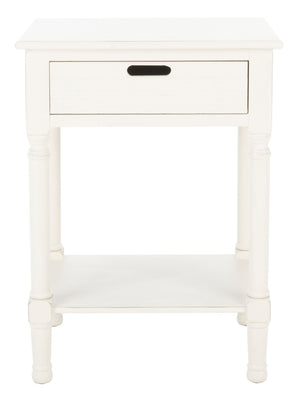 Safavieh Landers 1 Drawer Accent Table – Farmhouse Charm With Turned Legs And Versatile Storage For Every Room Distressed White ACC5708A