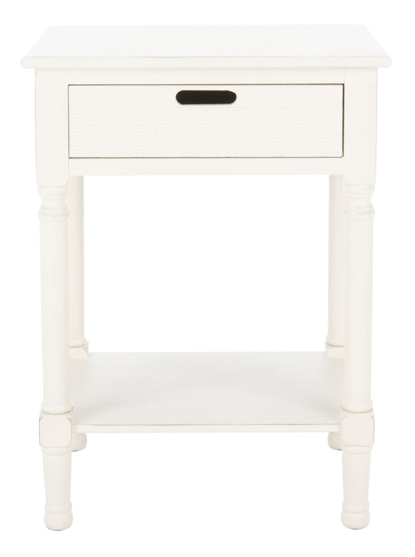Safavieh Landers 1 Drawer Accent Table – Farmhouse Charm With Turned Legs And Versatile Storage For Every Room Distressed White ACC5708A
