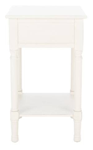 Safavieh Landers 1 Drawer Accent Table – Farmhouse Charm With Turned Legs And Versatile Storage For Every Room Distressed White ACC5708A