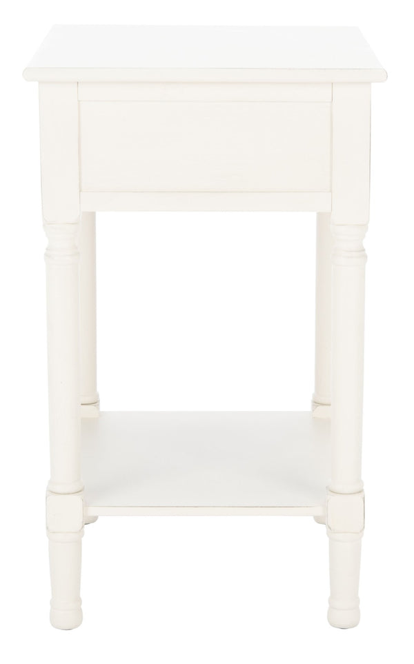 Safavieh Landers 1 Drawer Accent Table – Farmhouse Charm With Turned Legs And Versatile Storage For Every Room Distressed White ACC5708A