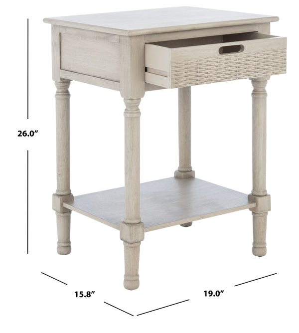Safavieh Landers 1 Drawer Accent Table – Farmhouse Charm With Turned Legs And Versatile Storage For Every Room Greige ACC5708D