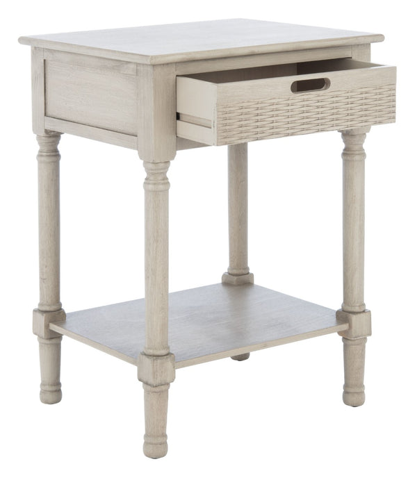Safavieh Landers 1 Drawer Accent Table – Farmhouse Charm With Turned Legs And Versatile Storage For Every Room Greige ACC5708D