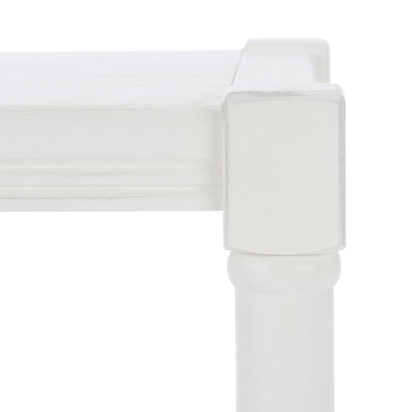 Safavieh Rafiki Rectangle Accent Table - British Colonial Charm With Elegant Turned Legs For Any Room Distressed White ACC5710A