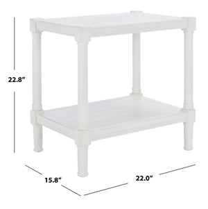 Safavieh Rafiki Rectangle Accent Table - British Colonial Charm With Elegant Turned Legs For Any Room Distressed White ACC5710A