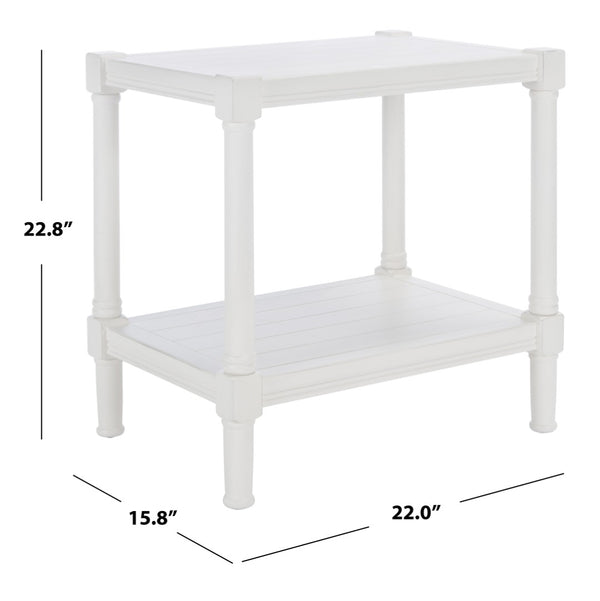 Safavieh Rafiki Rectangle Accent Table - British Colonial Charm With Elegant Turned Legs For Any Room Distressed White ACC5710A