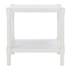 Safavieh Rafiki Rectangle Accent Table - British Colonial Charm With Elegant Turned Legs For Any Room Distressed White ACC5710A