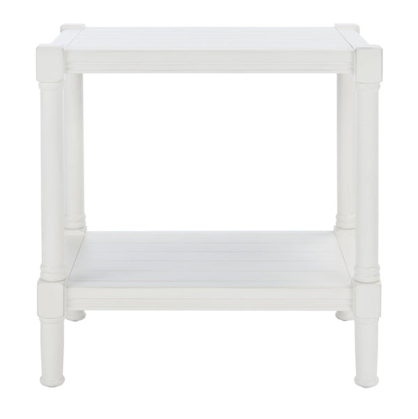 Safavieh Rafiki Rectangle Accent Table - British Colonial Charm With Elegant Turned Legs For Any Room Distressed White ACC5710A
