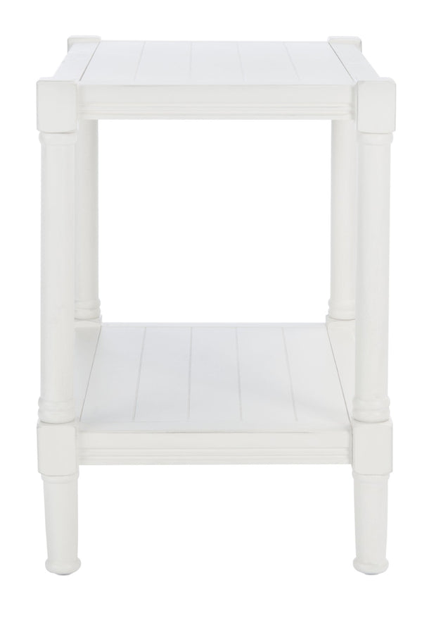 Safavieh Rafiki Rectangle Accent Table - British Colonial Charm With Elegant Turned Legs For Any Room Distressed White ACC5710A