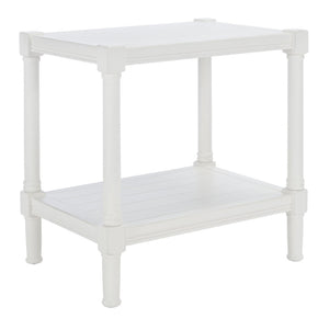 Safavieh Rafiki Rectangle Accent Table - British Colonial Charm With Elegant Turned Legs For Any Room Distressed White ACC5710A