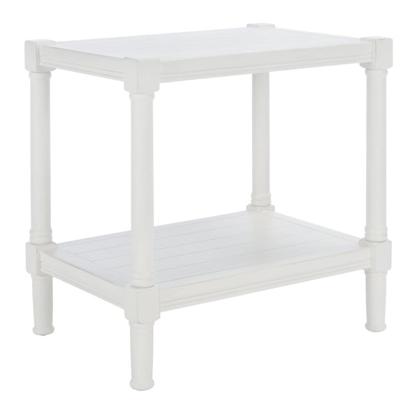 Safavieh Rafiki Rectangle Accent Table - British Colonial Charm With Elegant Turned Legs For Any Room Distressed White ACC5710A