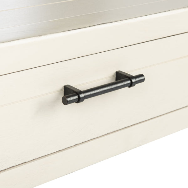 Safavieh Filbert Elegant Accent Table With Geometric Shelf And Drawer - Timeless Charm For Any Room Style Distressed White ACC5711A