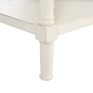 Safavieh Filbert Elegant Accent Table With Geometric Shelf And Drawer - Timeless Charm For Any Room Style Distressed White ACC5711A