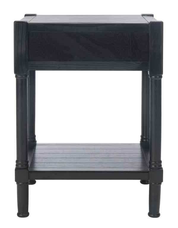 Safavieh Filbert Elegant Accent Table With Geometric Shelf And Drawer - Timeless Charm For Any Room Style Black ACC5711B