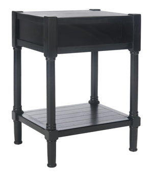 Safavieh Filbert Elegant Accent Table With Geometric Shelf And Drawer - Timeless Charm For Any Room Style Black ACC5711B