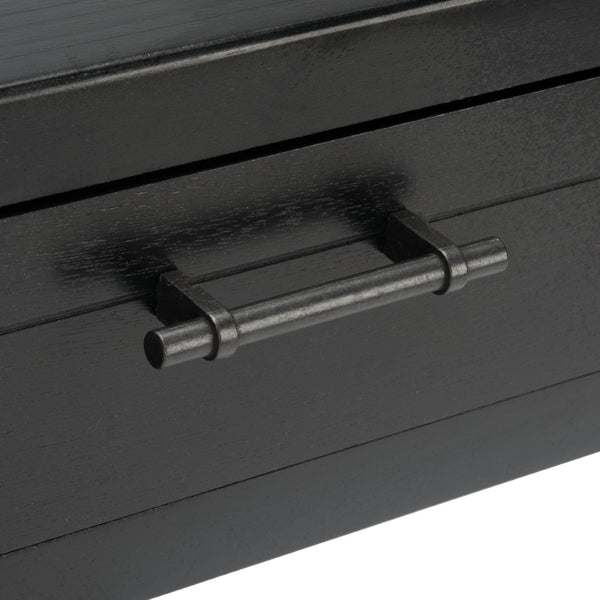 Safavieh Filbert Elegant Accent Table With Geometric Shelf And Drawer - Timeless Charm For Any Room Style Black ACC5711B