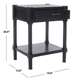 Safavieh Filbert Elegant Accent Table With Geometric Shelf And Drawer - Timeless Charm For Any Room Style Black ACC5711B
