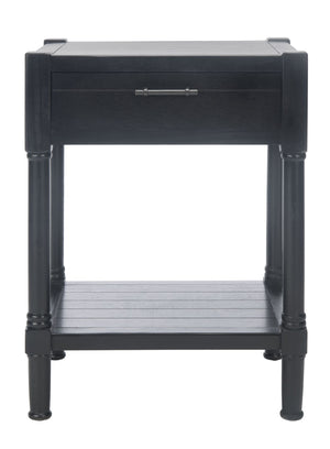Safavieh Filbert Elegant Accent Table With Geometric Shelf And Drawer - Timeless Charm For Any Room Style Black ACC5711B