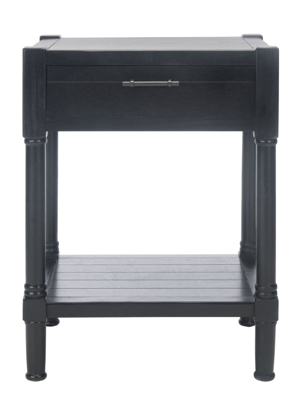 Safavieh Filbert Elegant Accent Table With Geometric Shelf And Drawer - Timeless Charm For Any Room Style Black ACC5711B