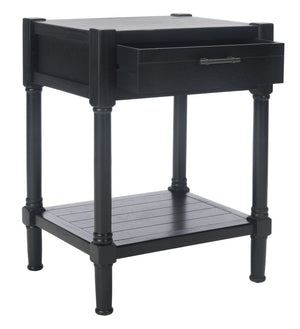Safavieh Filbert Elegant Accent Table With Geometric Shelf And Drawer - Timeless Charm For Any Room Style Black ACC5711B