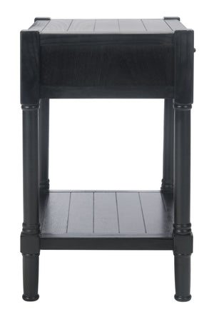 Safavieh Filbert Elegant Accent Table With Geometric Shelf And Drawer - Timeless Charm For Any Room Style Black ACC5711B