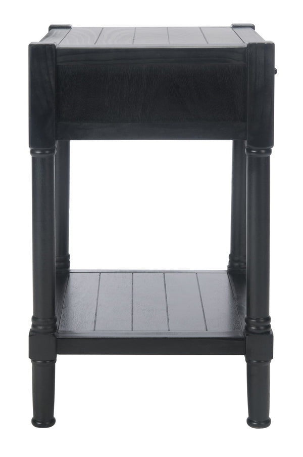 Safavieh Filbert Elegant Accent Table With Geometric Shelf And Drawer - Timeless Charm For Any Room Style Black ACC5711B