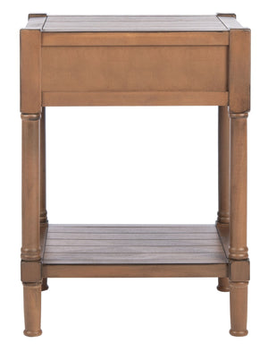 Safavieh Filbert Elegant Accent Table With Geometric Shelf And Drawer - Timeless Charm For Any Room Style Brown ACC5711C