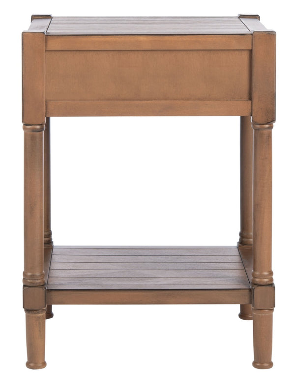Safavieh Filbert Elegant Accent Table With Geometric Shelf And Drawer - Timeless Charm For Any Room Style Brown ACC5711C