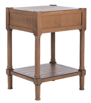 Safavieh Filbert Elegant Accent Table With Geometric Shelf And Drawer - Timeless Charm For Any Room Style Brown ACC5711C
