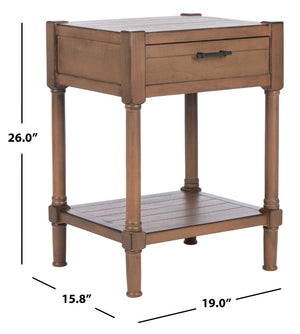 Safavieh Filbert Elegant Accent Table With Geometric Shelf And Drawer - Timeless Charm For Any Room Style Brown ACC5711C