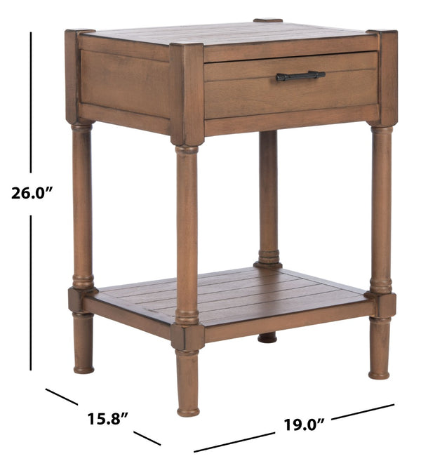 Safavieh Filbert Elegant Accent Table With Geometric Shelf And Drawer - Timeless Charm For Any Room Style Brown ACC5711C