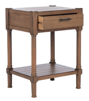 Safavieh Filbert Elegant Accent Table With Geometric Shelf And Drawer - Timeless Charm For Any Room Style Brown ACC5711C