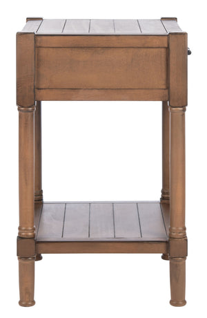 Safavieh Filbert Elegant Accent Table With Geometric Shelf And Drawer - Timeless Charm For Any Room Style Brown ACC5711C
