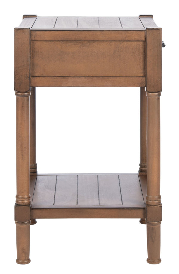 Safavieh Filbert Elegant Accent Table With Geometric Shelf And Drawer - Timeless Charm For Any Room Style Brown ACC5711C