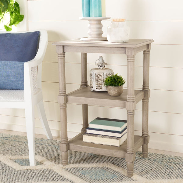 Safavieh Cassie 3-Shelf Accent Table – Timeless Elegance For Stylish Storage In Any Room Or Decor Style Greige ACC5715A
