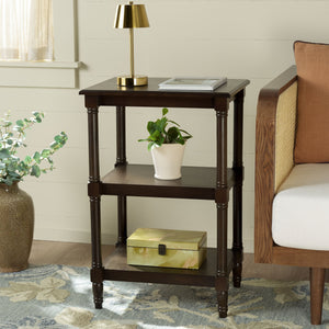 Safavieh Cassie 3-shelf Accent Table In Dark Chocolate - Stylish Storage For Heirlooms & Decor Enhancements Dark Chocolate Pine,Mdf Acc5715d