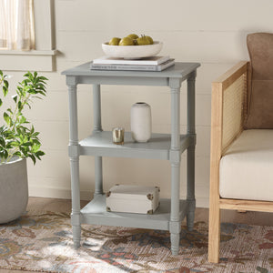 Safavieh Cassie 3-shelf Accent Table In Dark Chocolate - Stylish Storage For Heirlooms & Decor Enhancements Robins Egg Blue Pine,Mdf Acc5715k