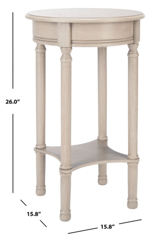 Safavieh Tinsley Round Accent Table - Timeless Design With Turned Legs, Versatile For Any Space Or Style Greige ACC5717A