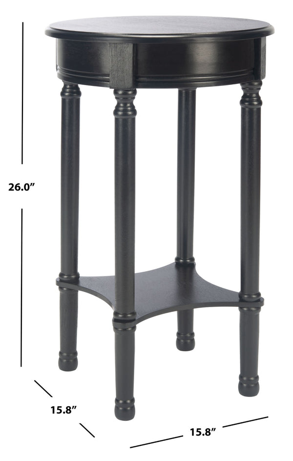 Safavieh Tinsley Round Accent Table - Timeless Design With Turned Legs, Versatile For Any Space Or Style Black ACC5717B