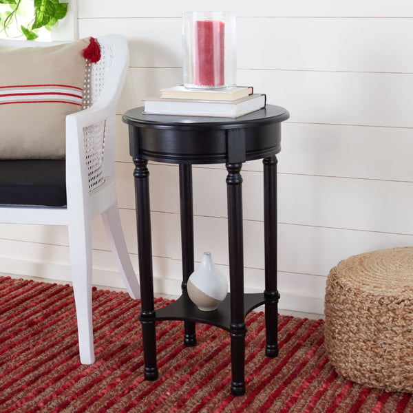 Safavieh Tinsley Round Accent Table - Timeless Design With Turned Legs, Versatile For Any Space Or Style Black ACC5717B