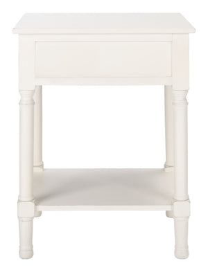 Safavieh Allura Accent Table With Storage Drawer - Classic-Contemporary Design For Living Room Or Hallway Distressed White ACC5718A
