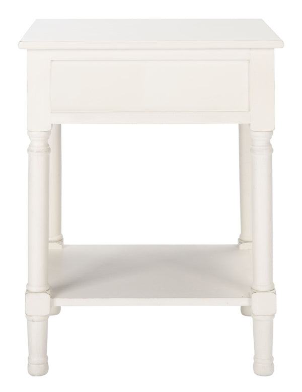 Safavieh Allura Accent Table With Storage Drawer - Classic-Contemporary Design For Living Room Or Hallway Distressed White ACC5718A