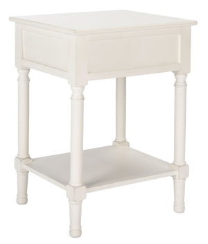 Safavieh Allura Accent Table With Storage Drawer - Classic-Contemporary Design For Living Room Or Hallway Distressed White ACC5718A