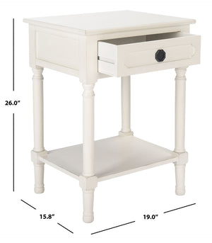 Safavieh Allura Accent Table With Storage Drawer - Classic-Contemporary Design For Living Room Or Hallway Distressed White ACC5718A