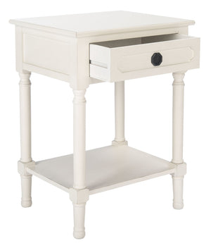 Safavieh Allura Accent Table With Storage Drawer - Classic-Contemporary Design For Living Room Or Hallway Distressed White ACC5718A