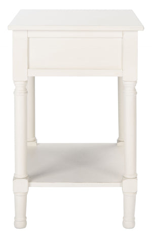 Safavieh Allura Accent Table With Storage Drawer - Classic-Contemporary Design For Living Room Or Hallway Distressed White ACC5718A