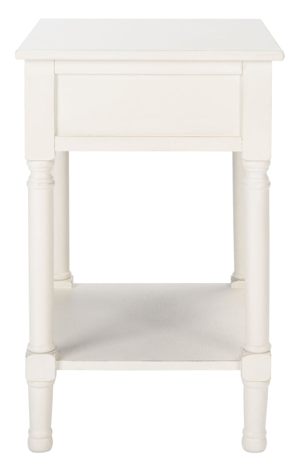 Safavieh Allura Accent Table With Storage Drawer - Classic-Contemporary Design For Living Room Or Hallway Distressed White ACC5718A