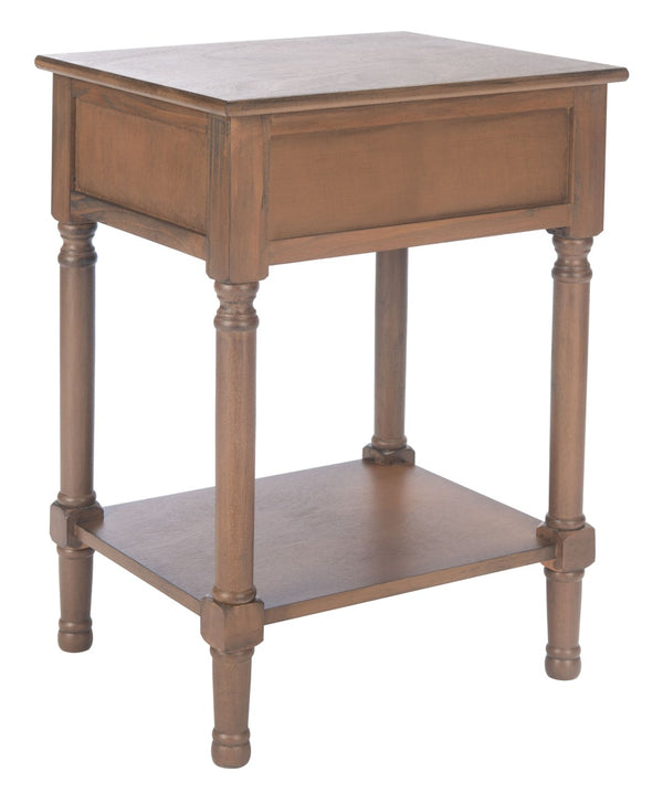 Safavieh Allura Accent Table With Storage Drawer - Classic-Contemporary Design For Living Room Or Hallway Brown ACC5718C