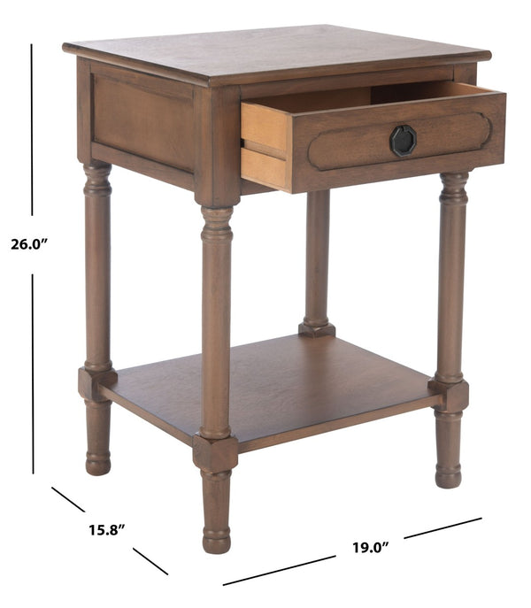 Safavieh Allura Accent Table With Storage Drawer - Classic-Contemporary Design For Living Room Or Hallway Brown ACC5718C